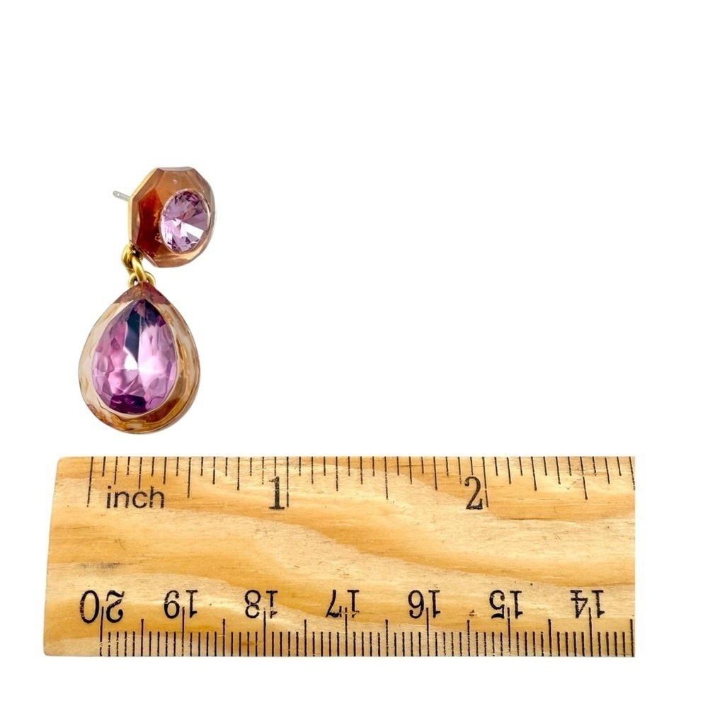 Rare, Retired J. Crew Earrings, Jewel Box Lavender Pink Brown Chunky Vintage - Picture 6 of 7